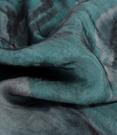 Long viscose dress layered with organza