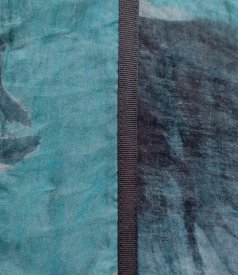 Long viscose dress layered with organza