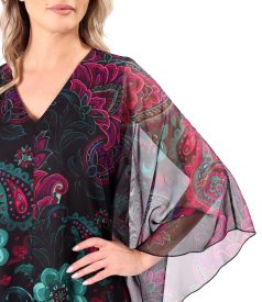 Butterfly dress in digitally printed floral chiffon