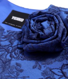 Elegant floral jacquard stretch jersey jacket