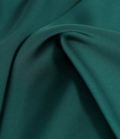 Midi dress in stretch satin with boat neckline