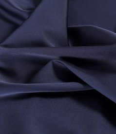 Midi dress in stretch satin with boat neckline