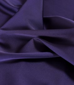 Midi dress in stretch satin with boat neckline