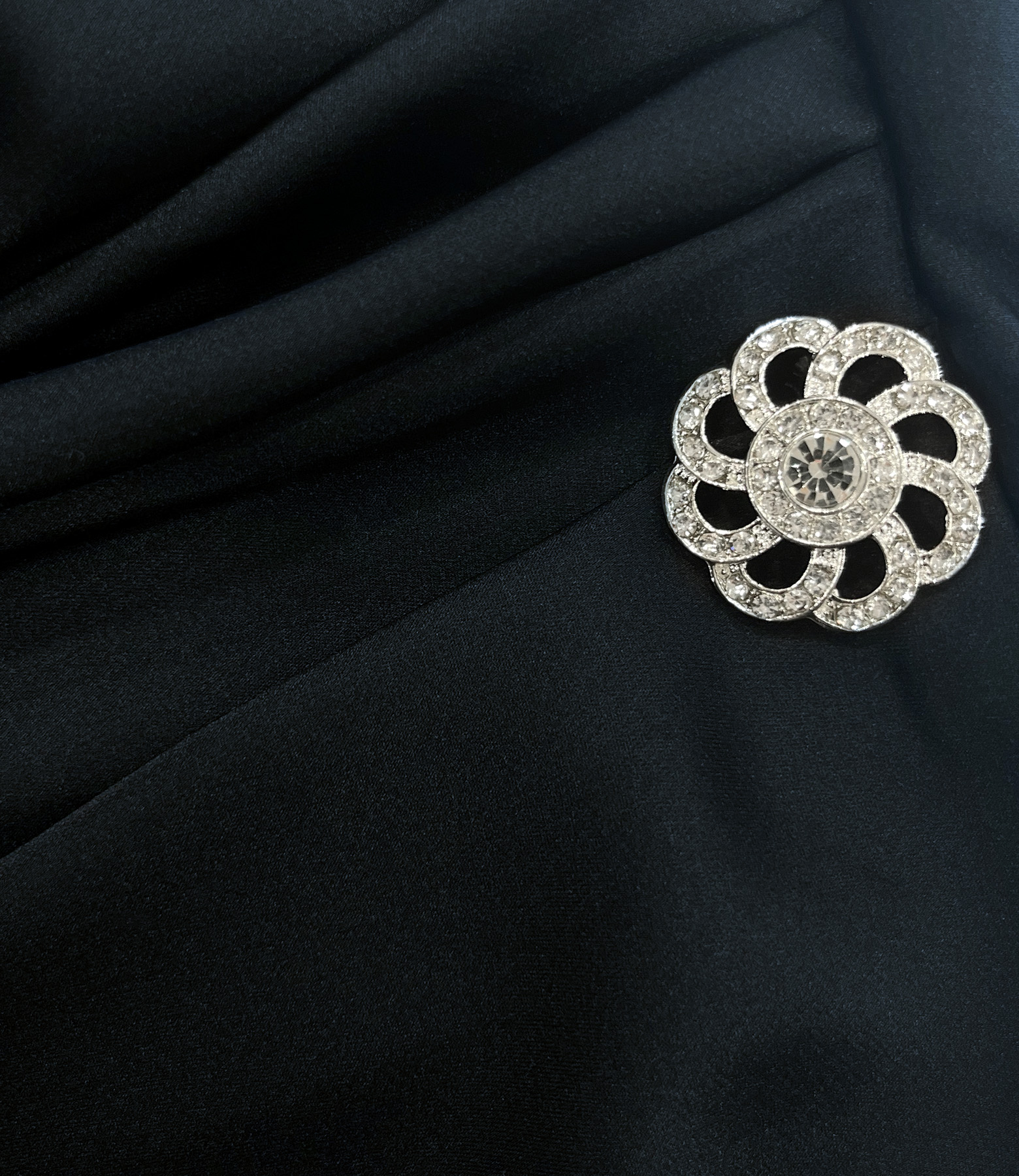 Satin midi dress with a bateau neckline