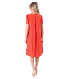 Flared dress in lightly crinkled viscose