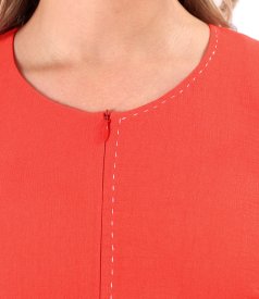 Flared dress in lightly crinkled viscose