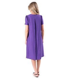 Flared dress in lightly crinkled viscose