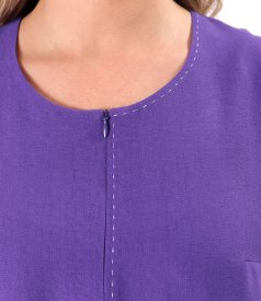 Flared dress in lightly crinkled viscose