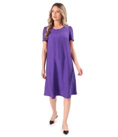 Flared dress in lightly crinkled viscose