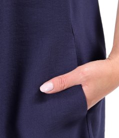 Flared dress in lightly crinkled viscose