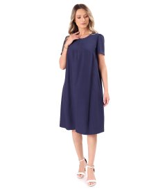 Flared dress in lightly crinkled viscose