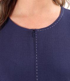 Flared dress in lightly crinkled viscose