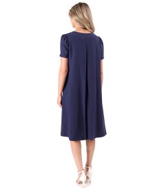 Flared dress in lightly crinkled viscose