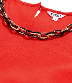 Long elegant dress made of viscose fabric