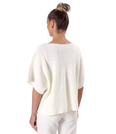 Relaxed-fit knit cardigan with detachable brooch-style gold buttons