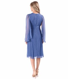 Short evening dress made of natural silk veil