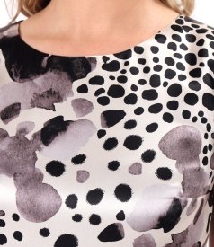 Relaxed-fit silk dress with geometric print