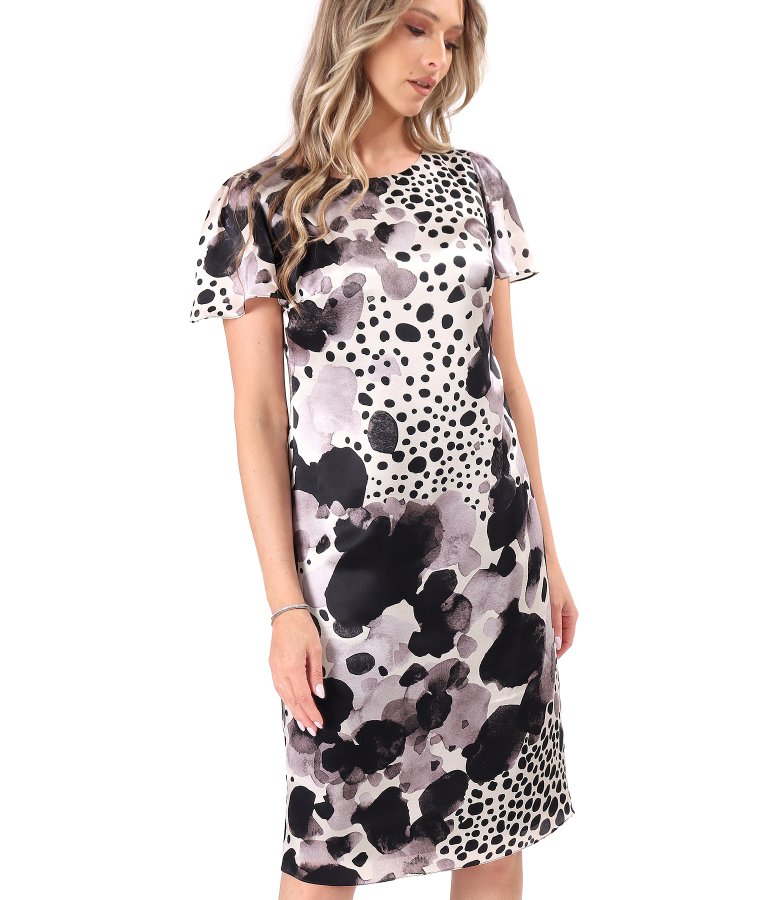 Relaxed-fit silk dress with geometric print