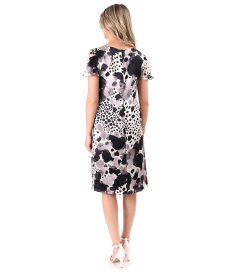 Relaxed-fit silk dress with geometric print