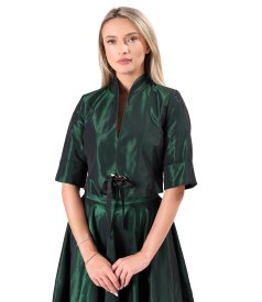Elegant taffeta bolero with a changeante effect