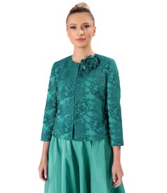 Elegant floral jacquard  jacket