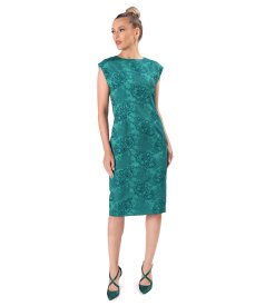 Elegant floral jacquard dress
