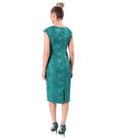 Elegant floral jacquard dress