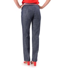 Straight-leg cotton denim-style trousers