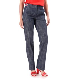 Straight-leg cotton denim-style trousers