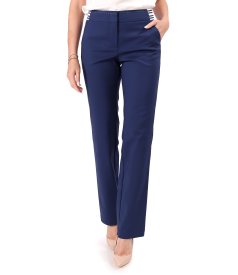 Straight-leg stretch cotton trousers with a velvety finish