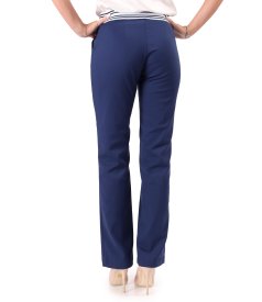 Straight-leg stretch cotton trousers with a velvety finish