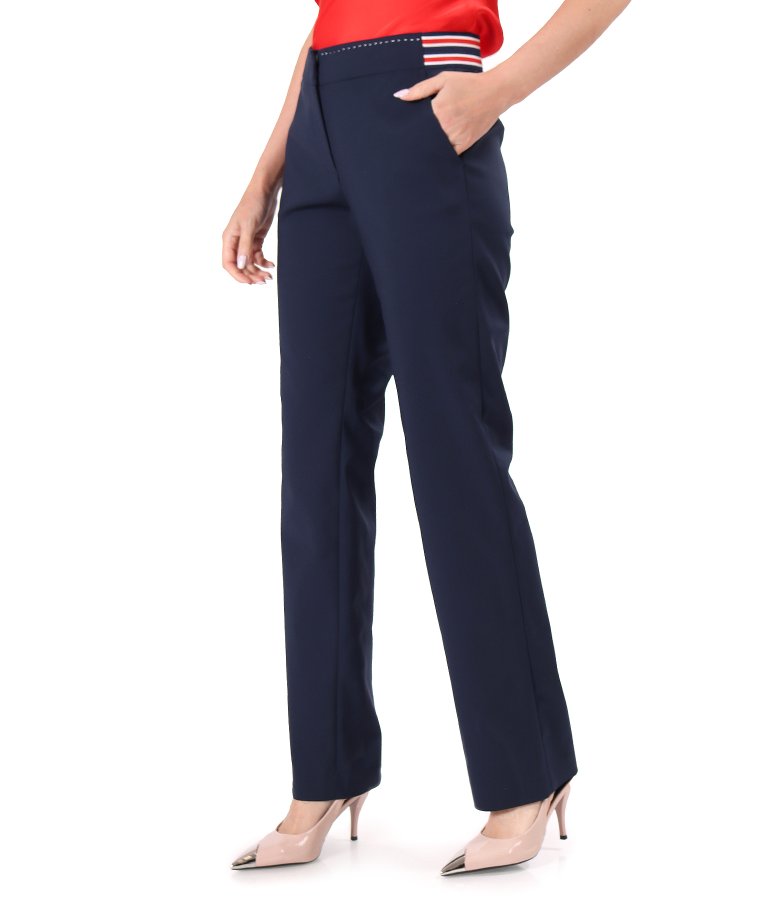 Straight-leg stretch cotton trousers with a velvety finish