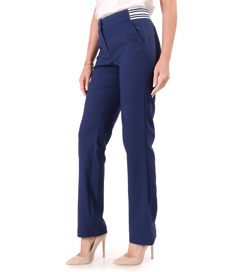 Straight-leg stretch cotton trousers with a velvety finish