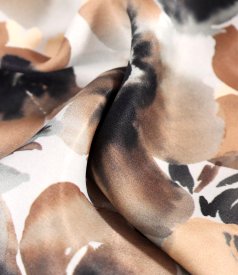 Elegant floral-print satin viscose dress
