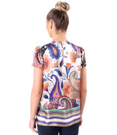 Elegant silk blouse in paisley print