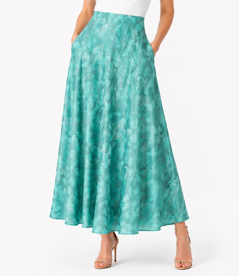 Elegant skirt in printed viscose blend