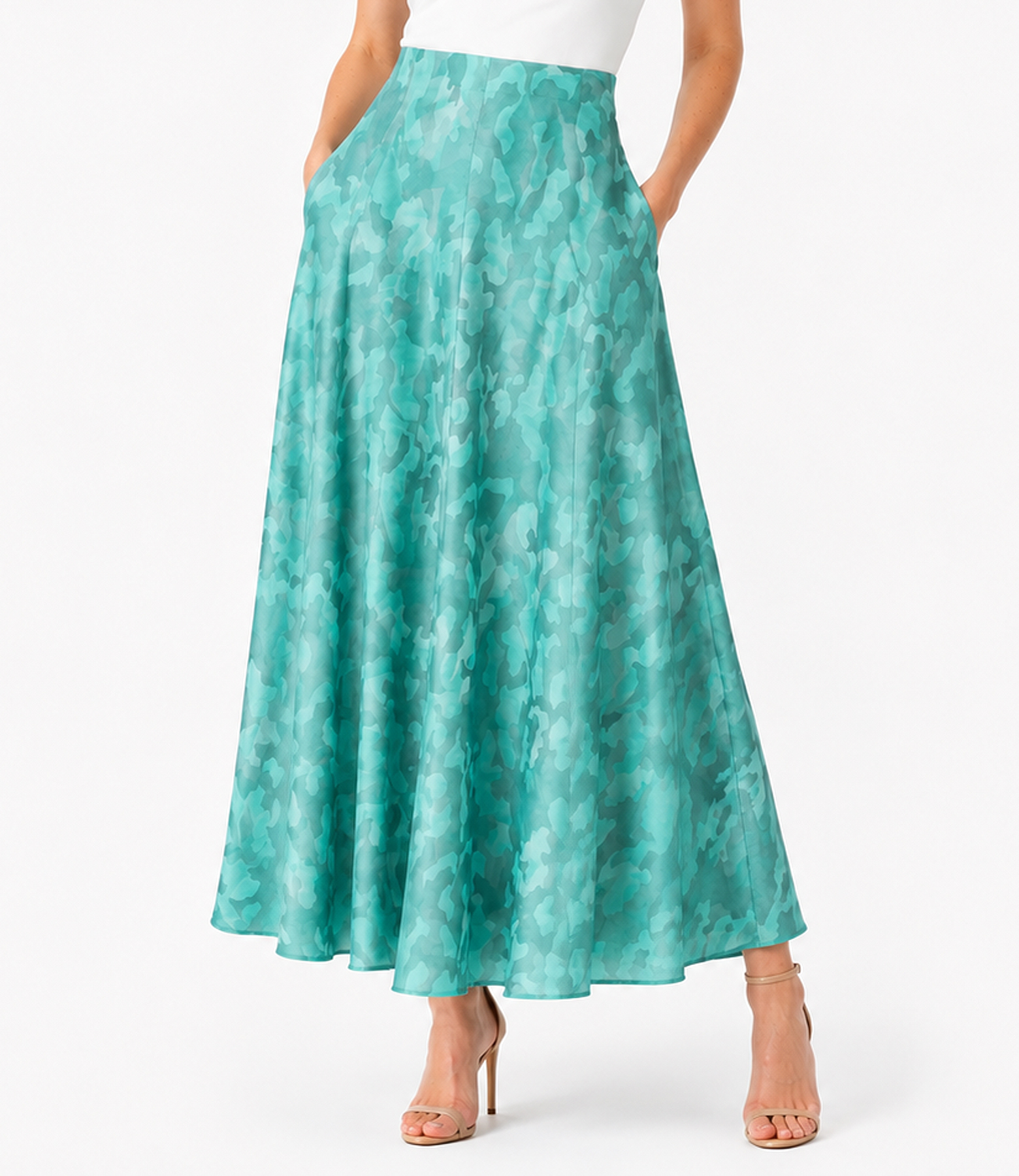 Elegant skirt in printed viscose blend