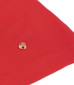 Short-sleeved top in plain stretch jersey
