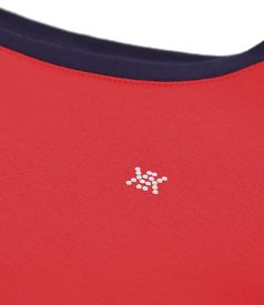 Stretch jersey blouse with contrast trims