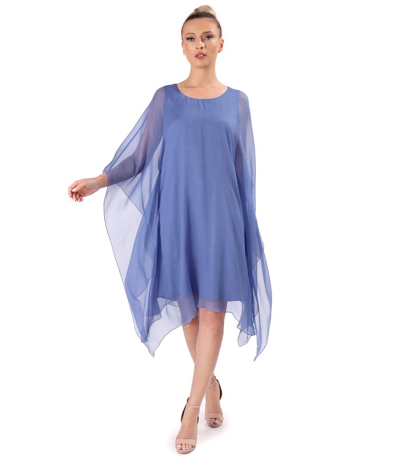 Butterfly dress in natural silk chiffon