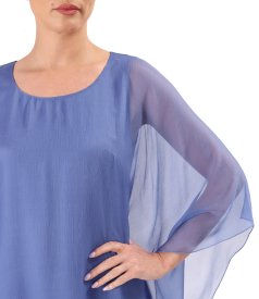 Butterfly dress in natural silk chiffon