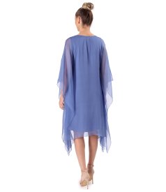 Butterfly dress in natural silk chiffon