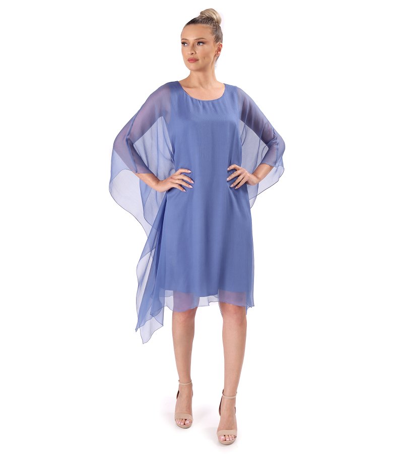 Butterfly dress in natural silk chiffon