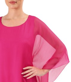 Butterfly dress in natural silk chiffon