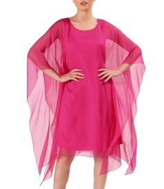 Butterfly dress in natural silk chiffon
