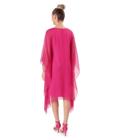 Butterfly dress in natural silk chiffon