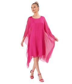 Butterfly dress in natural silk chiffon