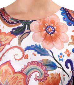 Relaxed-fit silk dress with paisley print