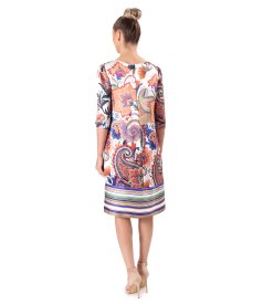 Relaxed-fit silk dress with paisley print