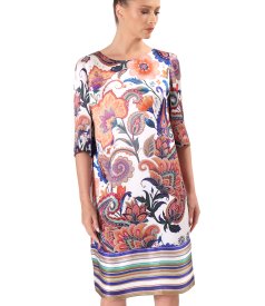 Rochie lejera din matase naturala imprimata cu motive paisley